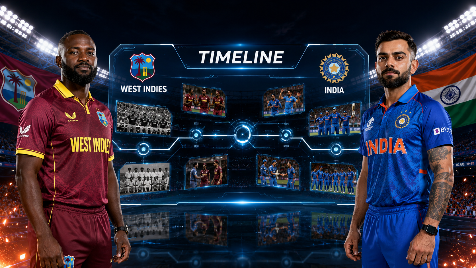 West Indies Cricket Team Vs India National Cricket Team Timeline